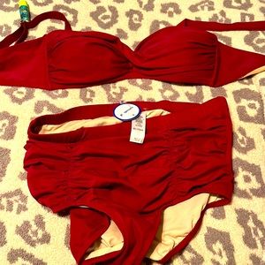 2 piece high waist swimsuit.